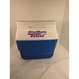 Igloo Mini Mate Deluxe Personal Cooler‎ Lunch Box White Blue Purple Vintage